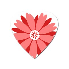 Sunflower Flower Floral Red Heart Magnet