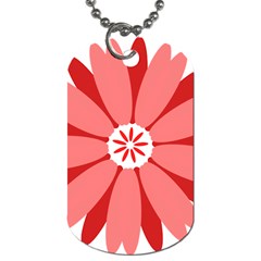 Sunflower Flower Floral Red Dog Tag (one Side)