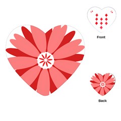 Sunflower Flower Floral Red Playing Cards (heart)  by Mariart