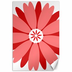 Sunflower Flower Floral Red Canvas 24  X 36 