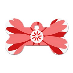 Sunflower Flower Floral Red Dog Tag Bone (two Sides)