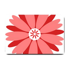 Sunflower Flower Floral Red Small Doormat  by Mariart