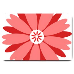 Sunflower Flower Floral Red Large Doormat  by Mariart