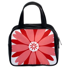 Sunflower Flower Floral Red Classic Handbags (2 Sides)