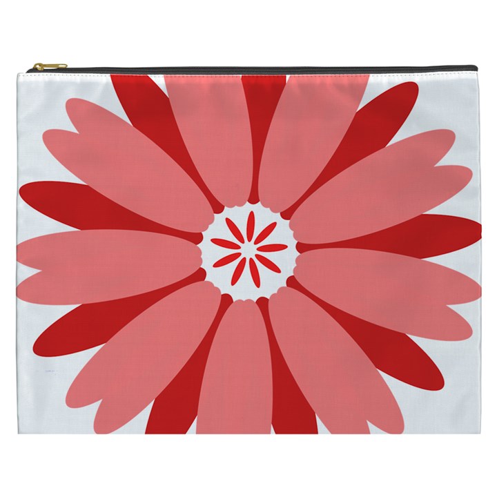 Sunflower Flower Floral Red Cosmetic Bag (XXXL) 