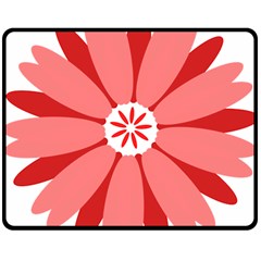 Sunflower Flower Floral Red Double Sided Fleece Blanket (medium) 