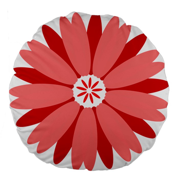 Sunflower Flower Floral Red Large 18  Premium Flano Round Cushions