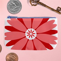 Sunflower Flower Floral Red Large Coin Purse