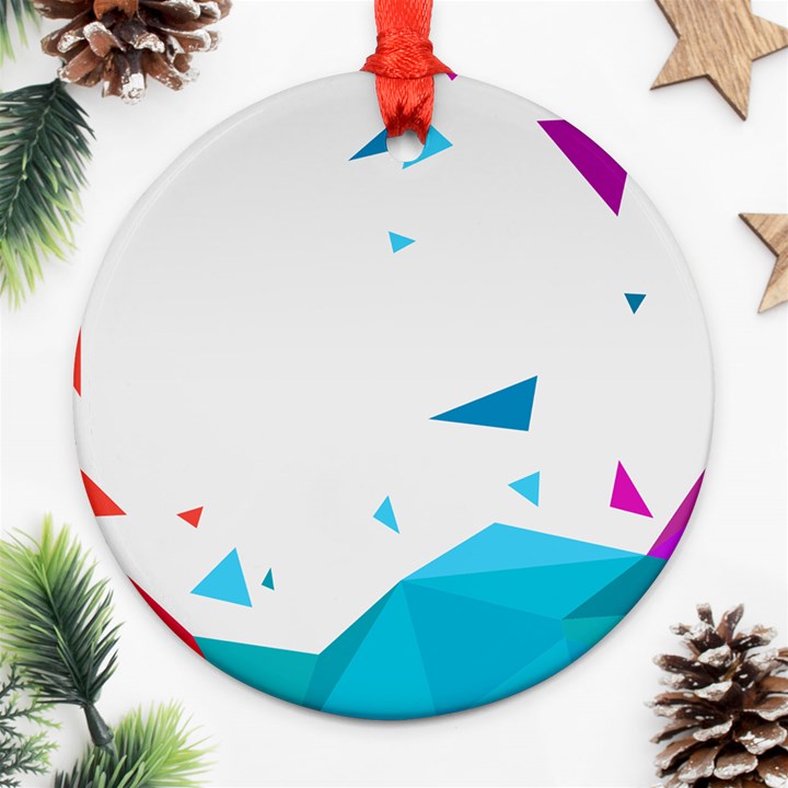 Triangle Chevron Colorfull Ornament (Round)