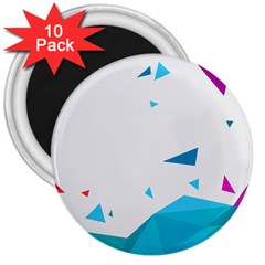 Triangle Chevron Colorfull 3  Magnets (10 pack) 