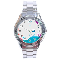 Triangle Chevron Colorfull Stainless Steel Analogue Watch by Mariart