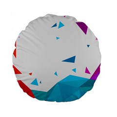 Triangle Chevron Colorfull Standard 15  Premium Flano Round Cushions