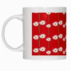 Sunflower Red Star Beauty Flower Floral White Mugs by Mariart