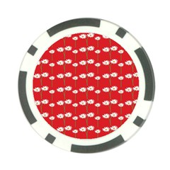 Sunflower Red Star Beauty Flower Floral Poker Chip Card Guard (10 Pack)