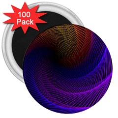 Striped Abstract Wave Background Structural Colorful Texture Line Light Wave Waves Chevron 3  Magnets (100 Pack)