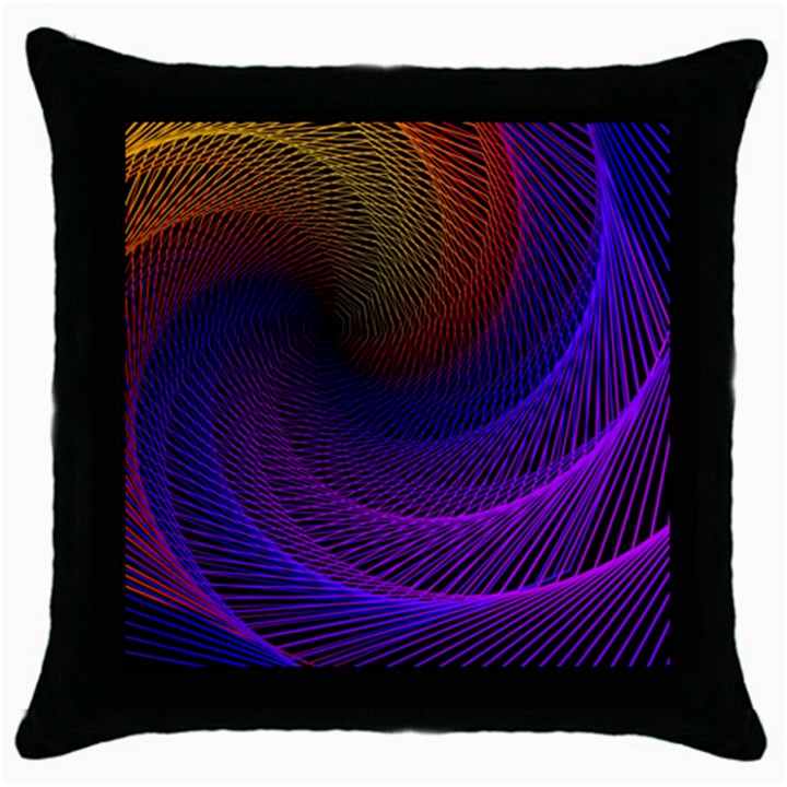 Striped Abstract Wave Background Structural Colorful Texture Line Light Wave Waves Chevron Throw Pillow Case (Black)