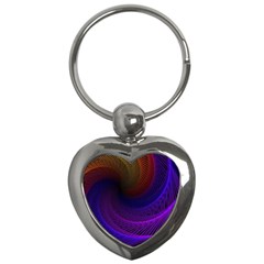 Striped Abstract Wave Background Structural Colorful Texture Line Light Wave Waves Chevron Key Chains (heart)  by Mariart