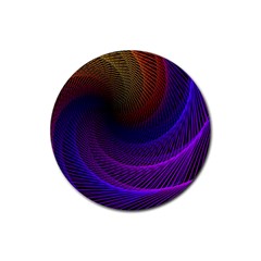 Striped Abstract Wave Background Structural Colorful Texture Line Light Wave Waves Chevron Rubber Coaster (round) 