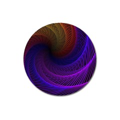 Striped Abstract Wave Background Structural Colorful Texture Line Light Wave Waves Chevron Magnet 3  (round) by Mariart