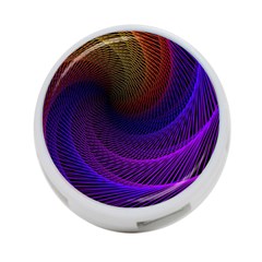 Striped Abstract Wave Background Structural Colorful Texture Line Light Wave Waves Chevron 4-port Usb Hub (two Sides)  by Mariart