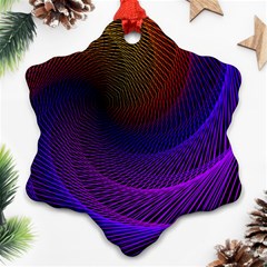 Striped Abstract Wave Background Structural Colorful Texture Line Light Wave Waves Chevron Snowflake Ornament (two Sides)