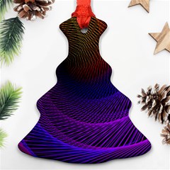 Striped Abstract Wave Background Structural Colorful Texture Line Light Wave Waves Chevron Christmas Tree Ornament (two Sides) by Mariart