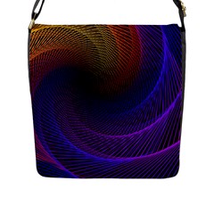 Striped Abstract Wave Background Structural Colorful Texture Line Light Wave Waves Chevron Flap Messenger Bag (l) 