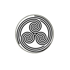 Triple Spiral Triskelion Black Hat Clip Ball Marker (4 pack)