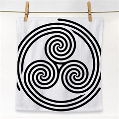 Triple Spiral Triskelion Black Face Towel