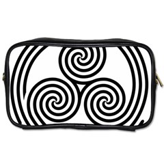 Triple Spiral Triskelion Black Toiletries Bags 2-side by Mariart