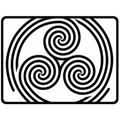 Triple Spiral Triskelion Black Fleece Blanket (Large) 