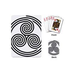 Triple Spiral Triskelion Black Playing Cards (mini)  by Mariart