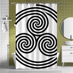 Triple Spiral Triskelion Black Shower Curtain 48  x 72  (Small)  Curtain(48  X 72 ) - 42.18 x64.8  Curtain(48  X 72 )