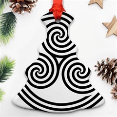 Triple Spiral Triskelion Black Ornament (Christmas Tree) 