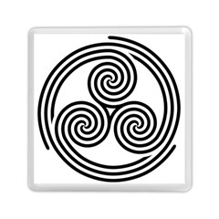 Triple Spiral Triskelion Black Memory Card Reader (Square) 