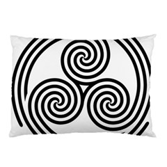 Triple Spiral Triskelion Black Pillow Case (two Sides) by Mariart