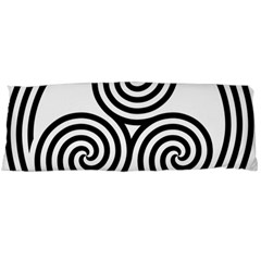 Triple Spiral Triskelion Black Body Pillow Case (Dakimakura)