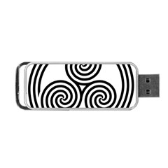 Triple Spiral Triskelion Black Portable Usb Flash (two Sides) by Mariart