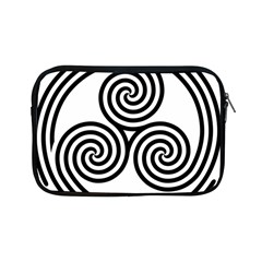 Triple Spiral Triskelion Black Apple Ipad Mini Zipper Cases by Mariart