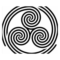 Triple Spiral Triskelion Black Double Sided Flano Blanket (Small) 