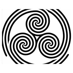 Triple Spiral Triskelion Black Double Sided Flano Blanket (Medium) 