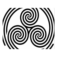 Triple Spiral Triskelion Black Double Sided Flano Blanket (large)  by Mariart