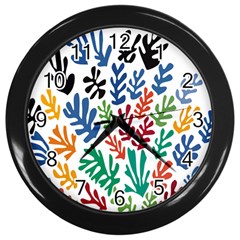 The Wreath Matisse Beauty Rainbow Color Sea Beach Wall Clocks (black) by Mariart