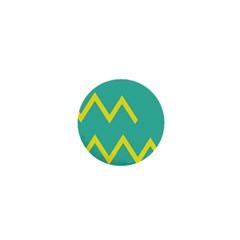 Waves Chevron Wave Green Yellow Sign 1  Mini Buttons