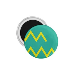 Waves Chevron Wave Green Yellow Sign 1 75  Magnets