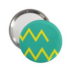 Waves Chevron Wave Green Yellow Sign 2 25  Handbag Mirrors by Mariart