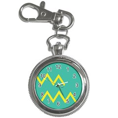 Waves Chevron Wave Green Yellow Sign Key Chain Watches