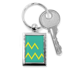 Waves Chevron Wave Green Yellow Sign Key Chains (rectangle) 