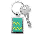 Waves Chevron Wave Green Yellow Sign Key Chains (Rectangle)  Front