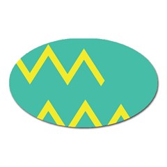 Waves Chevron Wave Green Yellow Sign Oval Magnet